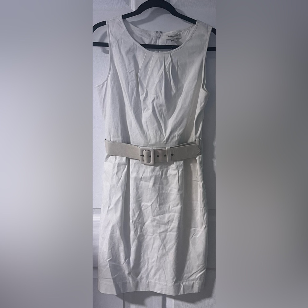 New With Tags Banana Republic Factory Sleeveless Cotton Dress With Cream Belt